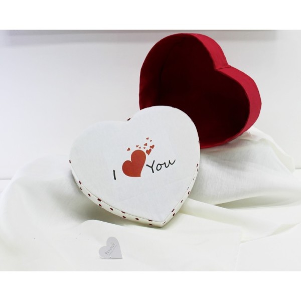 Scatola Rossa a Cuore San Valentino con Scritta "Love" - Forever - 100% Made in Italy